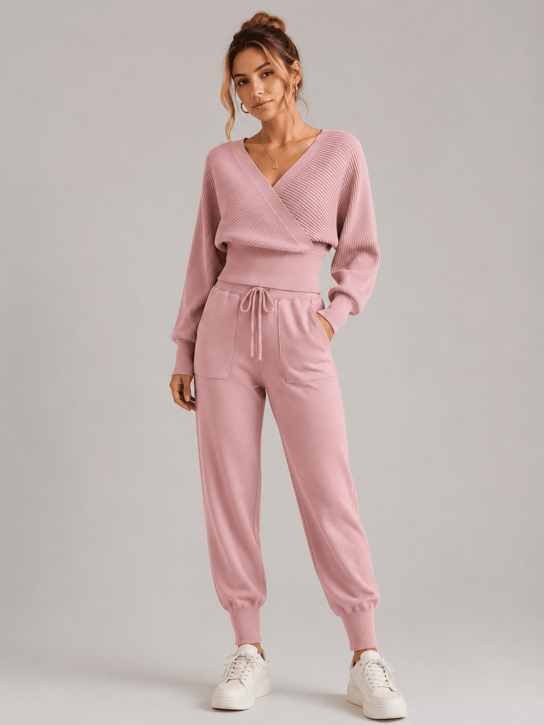Adelyra - Gerippter Loungewear-Zweiteiler