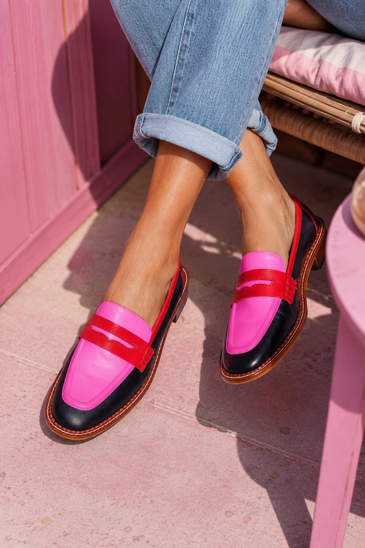 Jovena - Raffinierte Loafer mit Fesselriemchen und Absatz