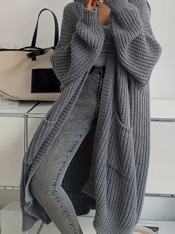 Rosalienne - Lang geschnittener Soft-Touch-Cardigan