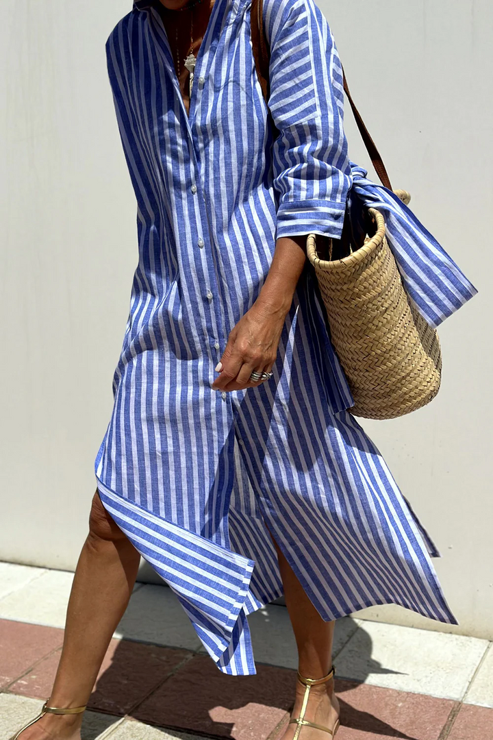 Quintilla - Schimmerndes Sommerkleid mit V-Ausschnitt