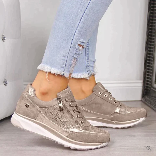 Raina - Schnür-Sneaker mit seitlichem Reißverschluss und lässiger Passform