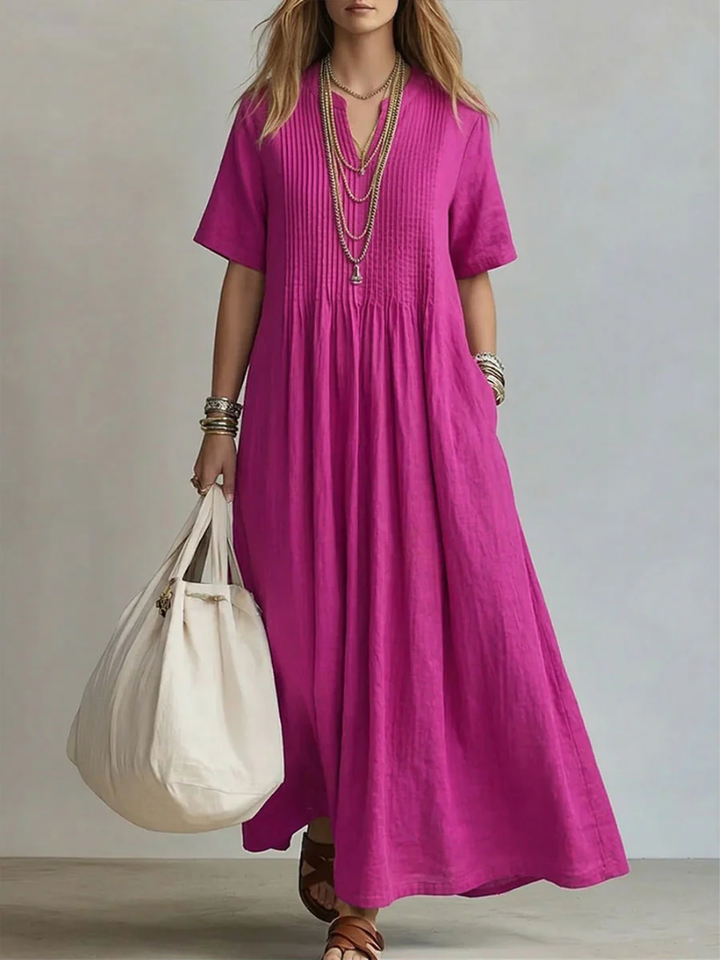 Maira - Soft-Touch-Maxikleid mit V-Ausschnitt