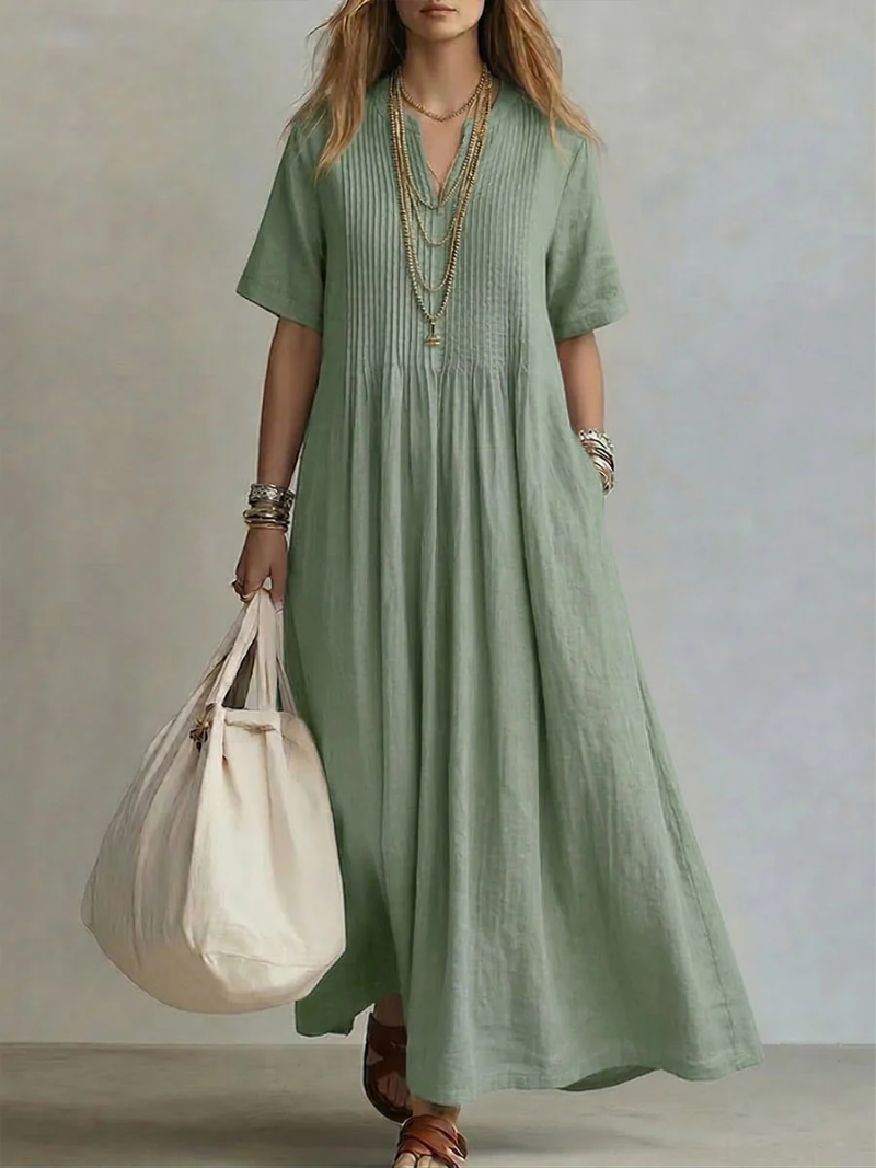 Maira - Soft-Touch-Maxikleid mit V-Ausschnitt