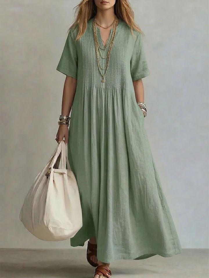 Maira - Soft-Touch-Maxikleid mit V-Ausschnitt