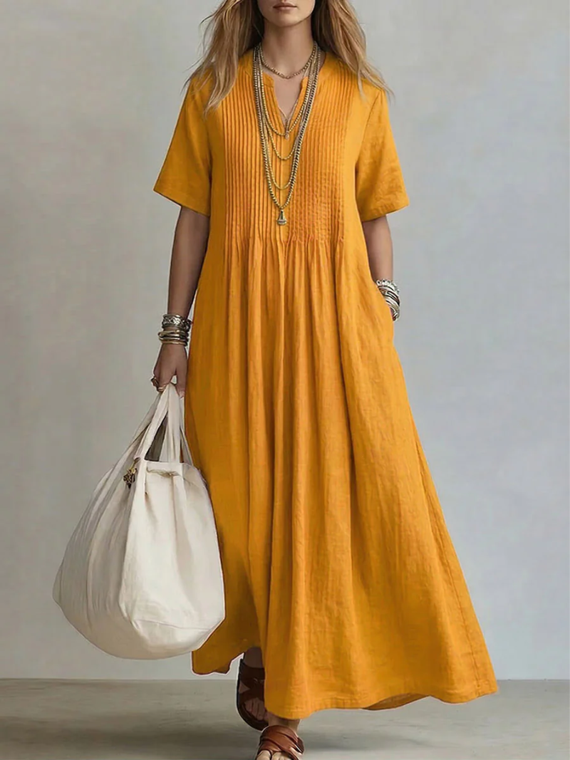 Maira - Soft-Touch-Maxikleid mit V-Ausschnitt