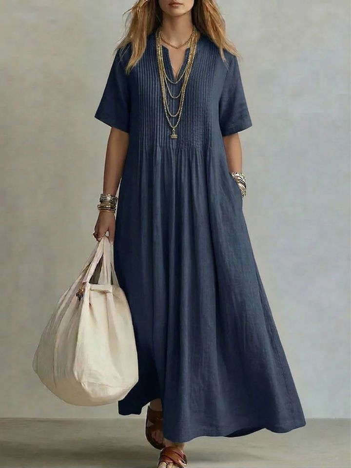 Maira - Soft-Touch-Maxikleid mit V-Ausschnitt