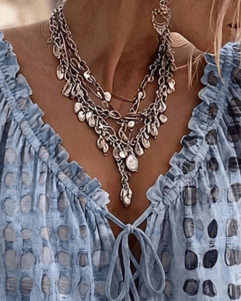 Bevelyn - Gepunktete Bluse mit weichem Griff