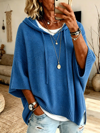 Celandria - Soft-Touch Oversized-Kurzarm-Hoodie