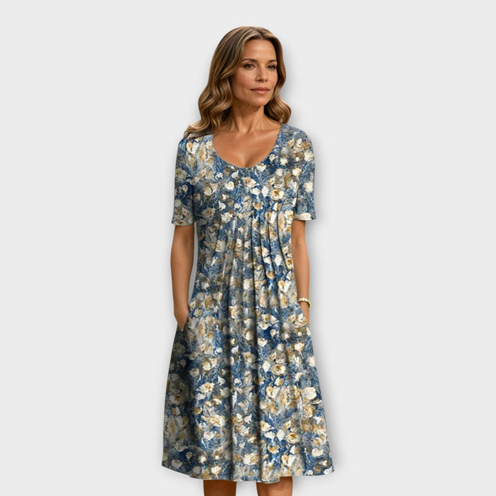 Ailith - Drapiertes Soft-Touch-Kleid