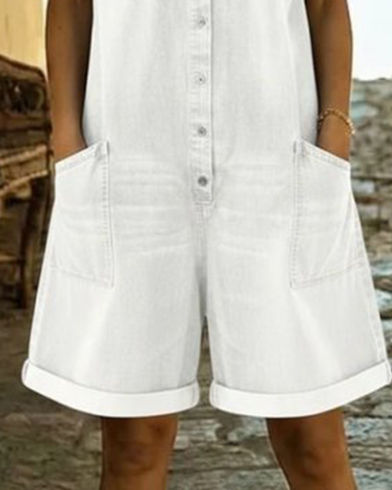 Ysmeria - Denim-Jumpsuit mit Knopfleiste vorn