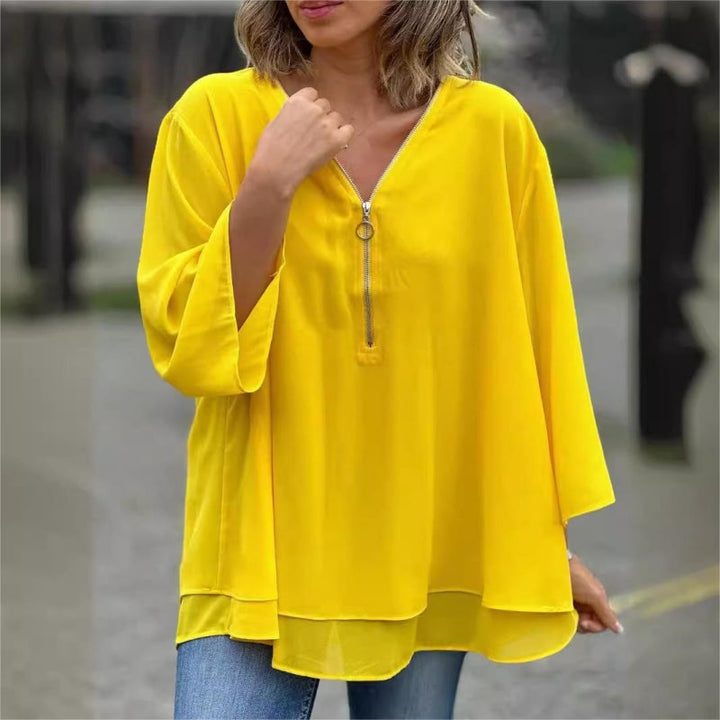 Brinavelle - fließende Chiffon-Tunika-Bluse