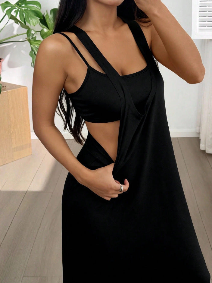 Evania - Zweiteiliges Maxikleid-Set im Lagenlook
