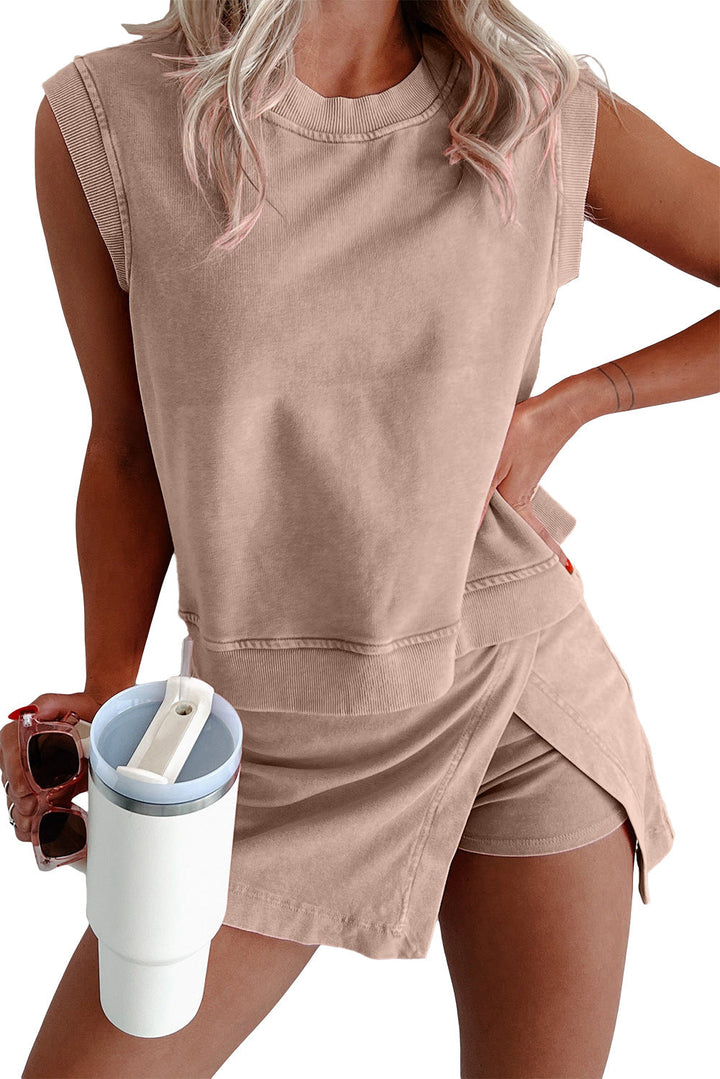 Jillian - Set aus ärmellosem Loungewear-Top und Skort