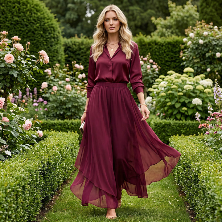 Hope - weite Hose mit Chiffon-Overlay