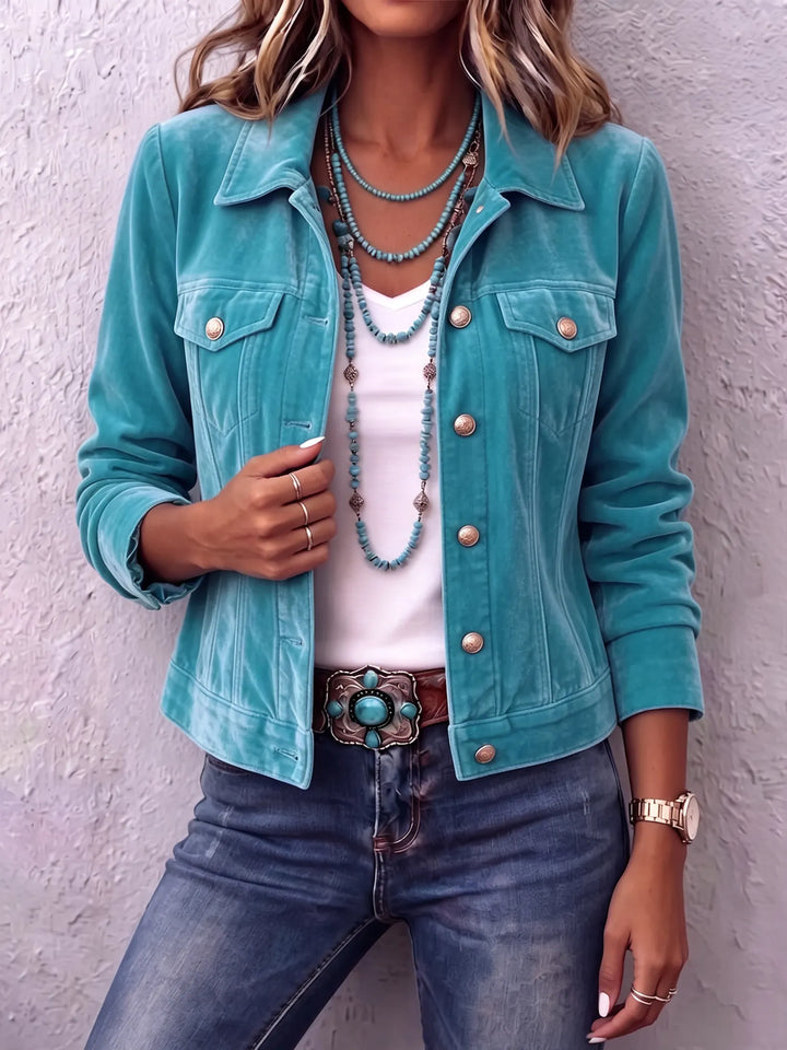 Amandria - Jacke mit Vintage-Waschung und Knopfleiste