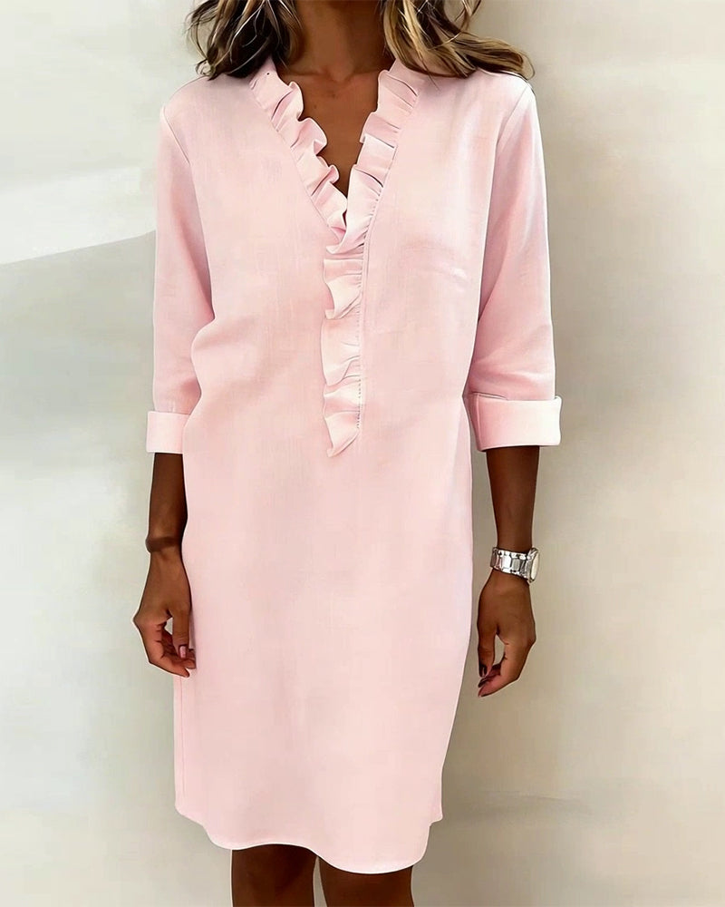 Dorelle - Luftiges Rüschen-Shirtkleid aus Leinen-Mix