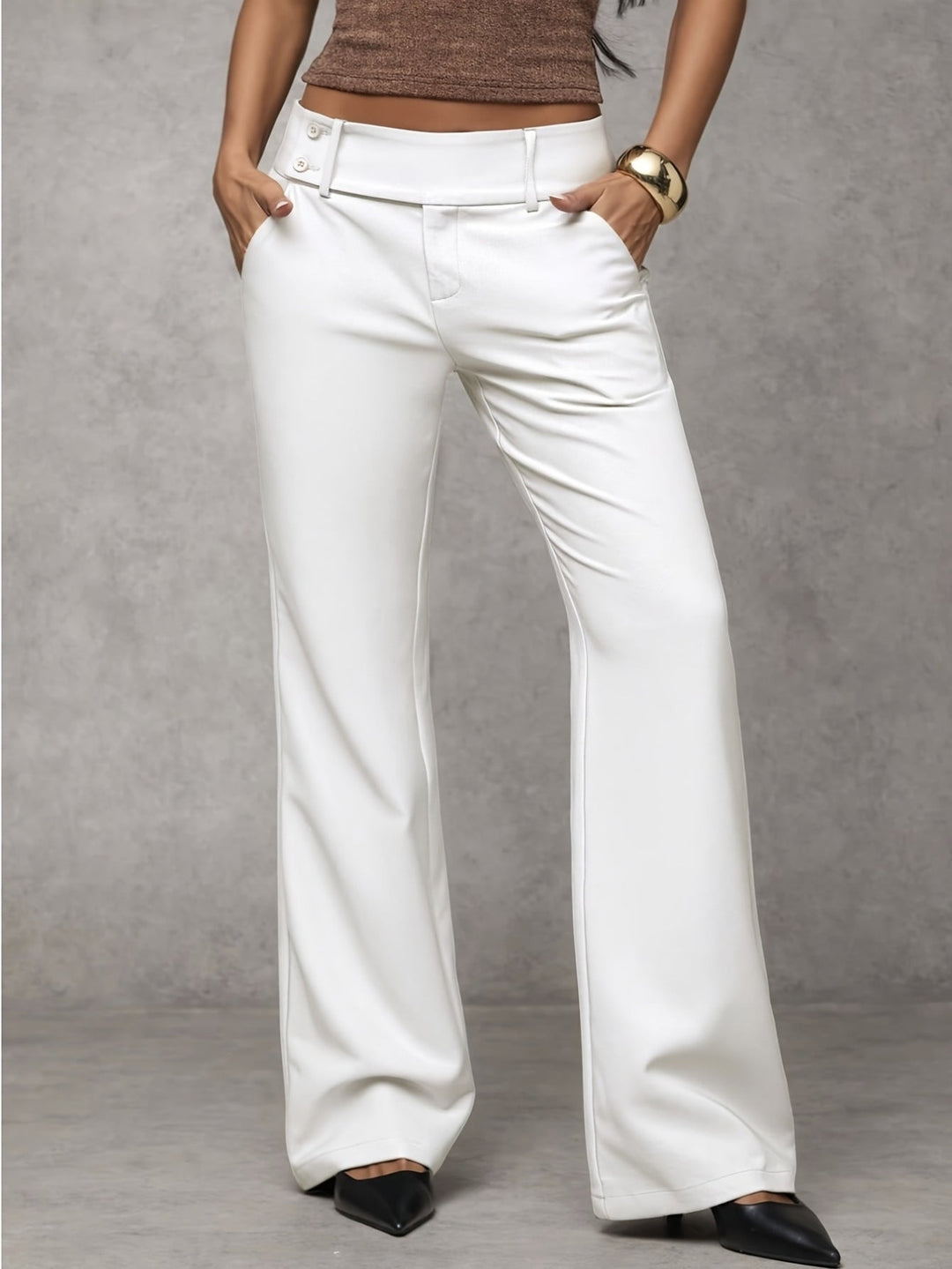 Venetia - Hochtaillierte, luftige Wide-Leg-Hose