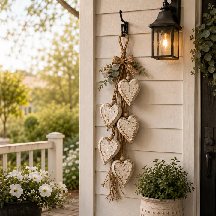 Alinora - Verwitterte Heart-Tassel-Wanddekoration
