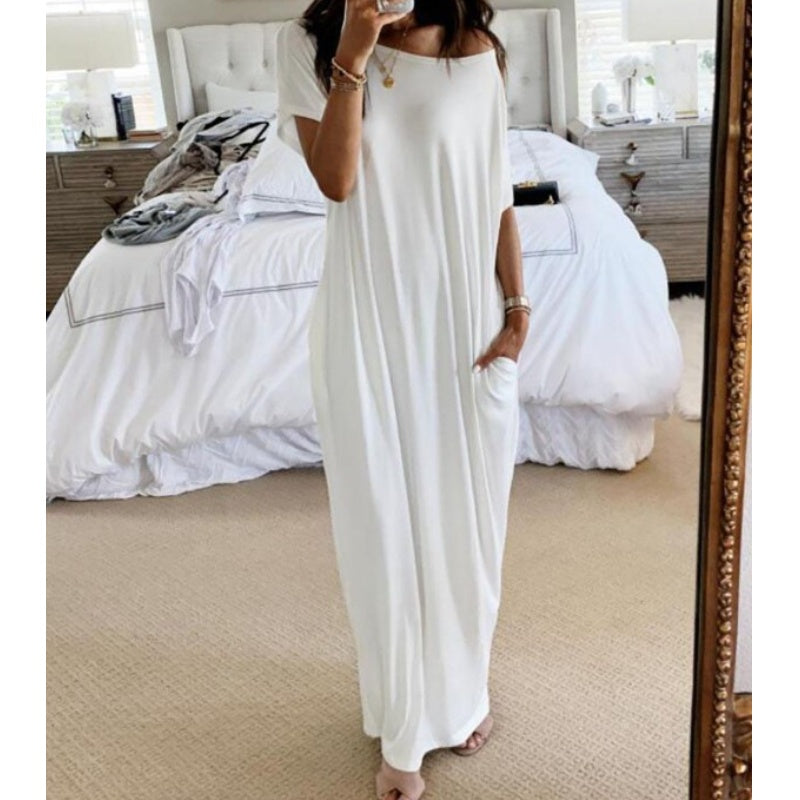 Adalynne - Lässiges schulterfreies Maxikleid