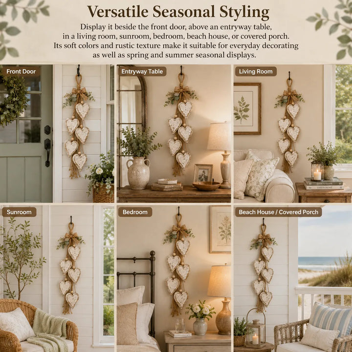 Alinora - Verwitterte Heart-Tassel-Wanddekoration