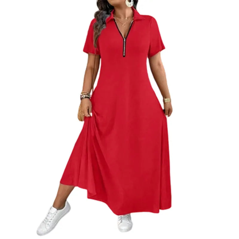 Primelle - Weiches Maxikleid mit Zipperkragen
