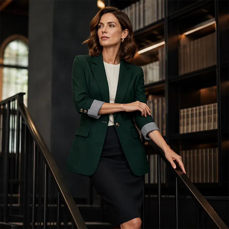 Celenya - Klassischer Blazer mit gekrempelten Ärmeln