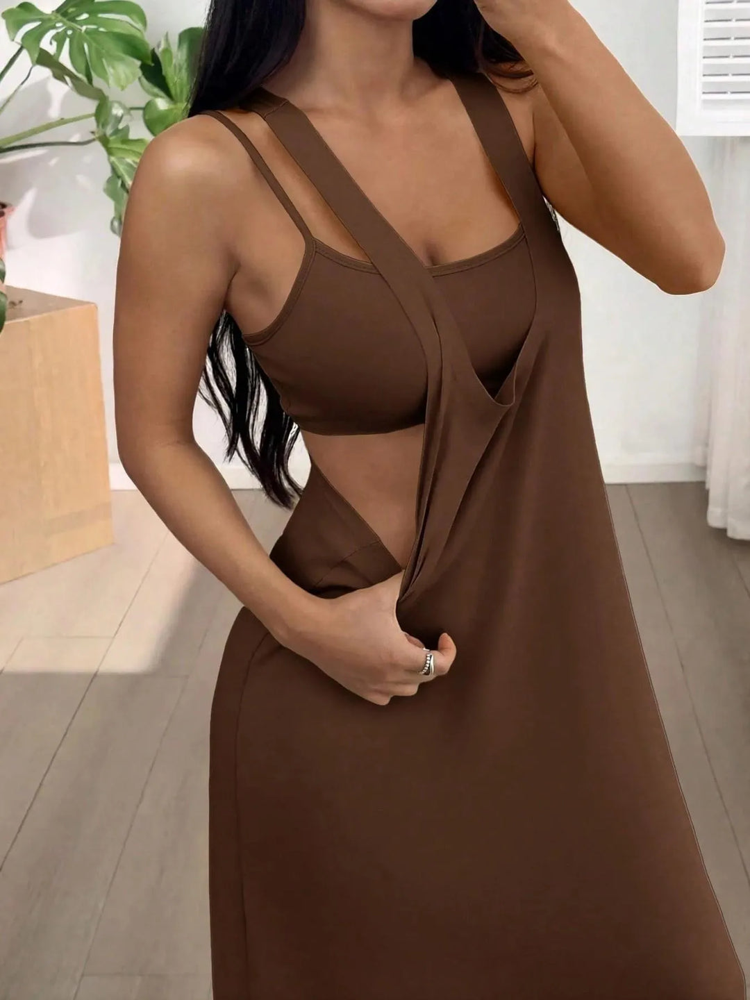 Evania - Zweiteiliges Maxikleid-Set im Lagenlook