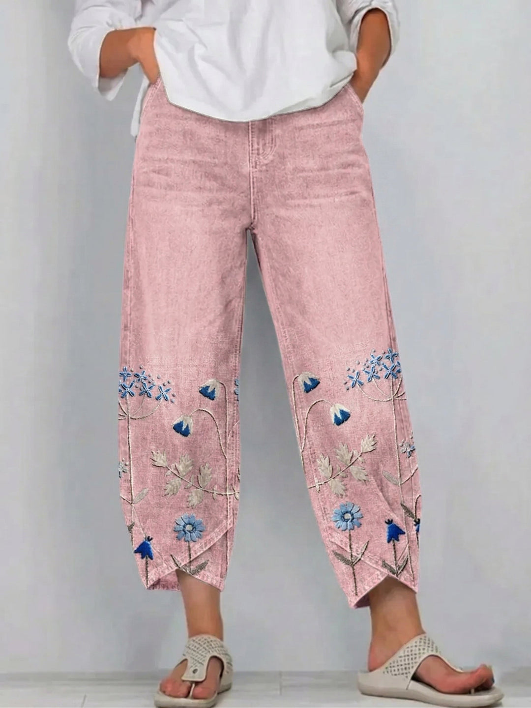 Giada - Bedruckte Relaxed-Fit-Jeans