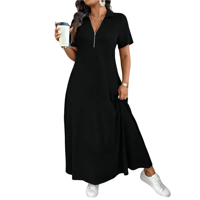 Primelle - Weiches Maxikleid mit Zipperkragen