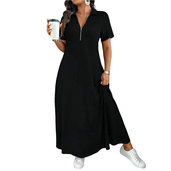 Primelle - Weiches Maxikleid mit Zipperkragen