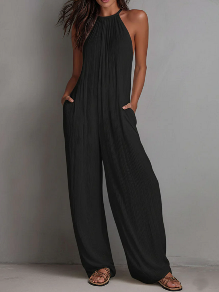 Rosira - Strukturierter Leinen-Jumpsuit