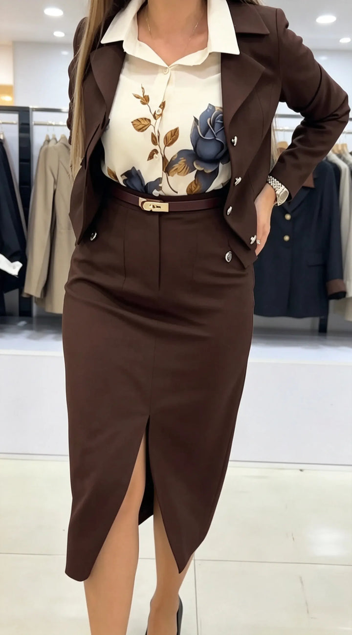 Xavina - maßgeschneidertes Blazer-Rock-Kostüm