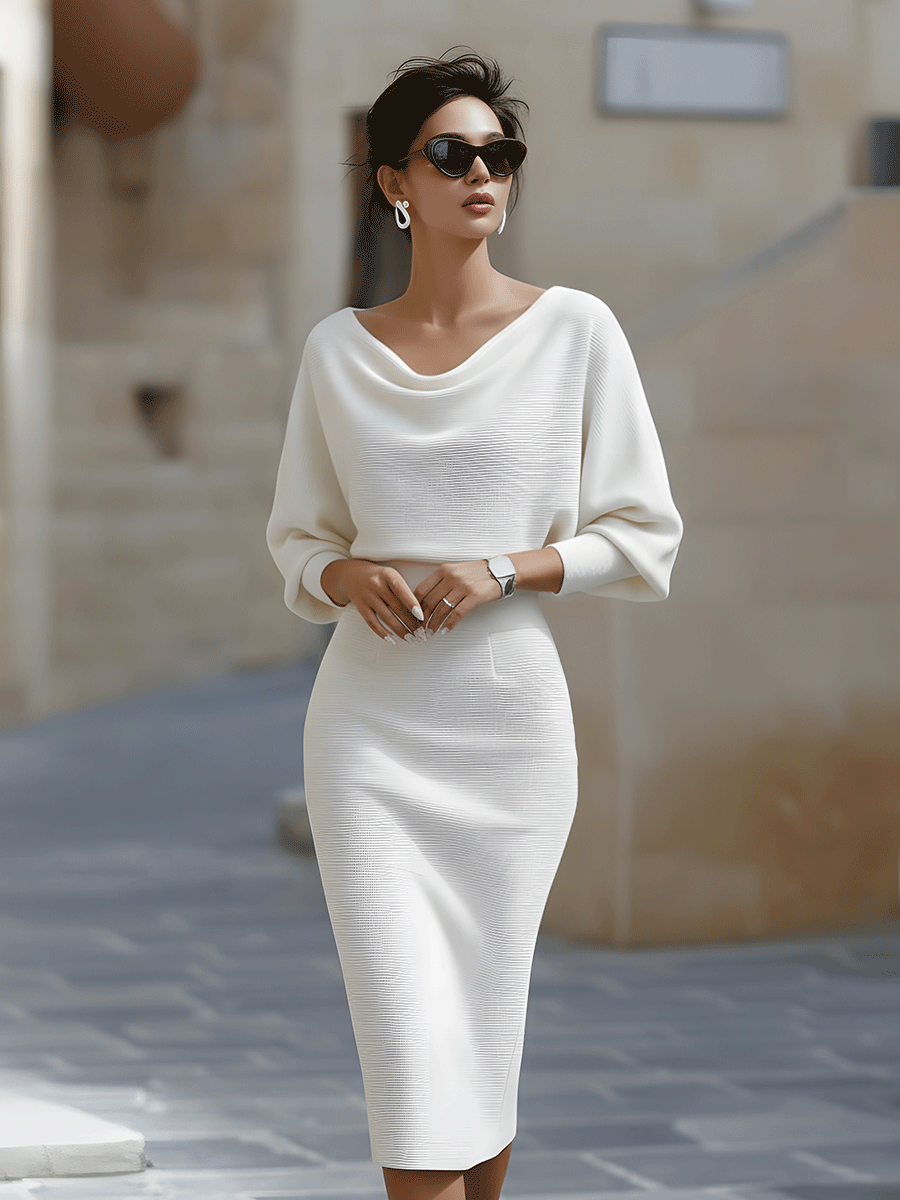 Avalon - Softtouch-Midikleid mit Fledermausärmeln