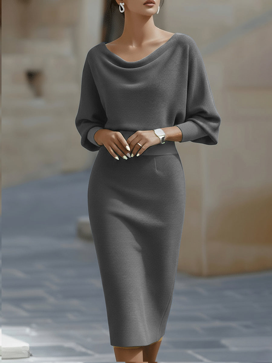 Avalon - Softtouch-Midikleid mit Fledermausärmeln