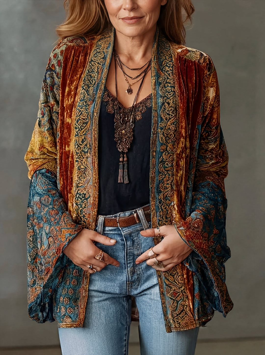 Sylvette - texturierte Boho-Jacke