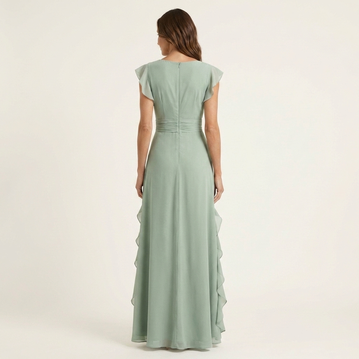 Delyth - Elegantes Rüschen-Maxikleid
