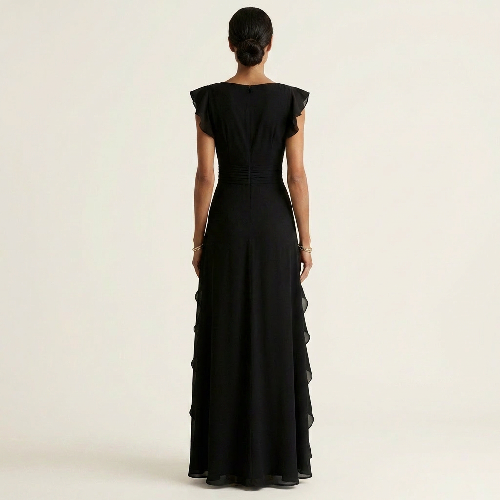 Delyth - Elegantes Rüschen-Maxikleid