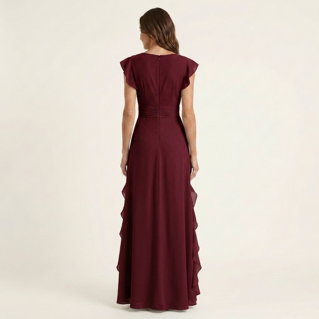Delyth - Elegantes Rüschen-Maxikleid