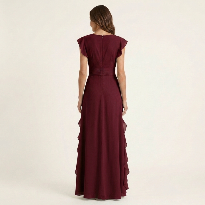 Delyth - Elegantes Rüschen-Maxikleid
