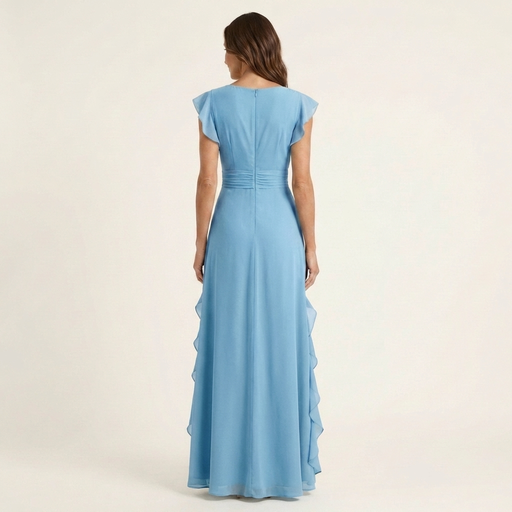 Delyth - Elegantes Rüschen-Maxikleid