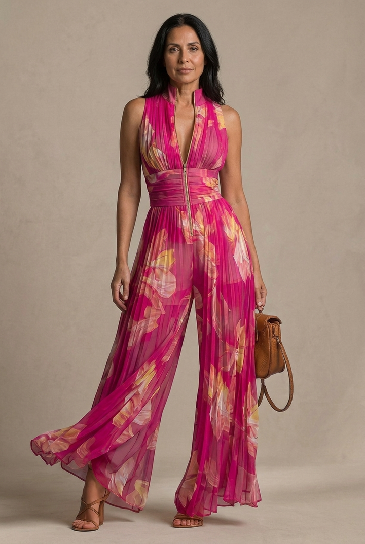 Odessa - Soft-Touch-Overall mit weitem Bein