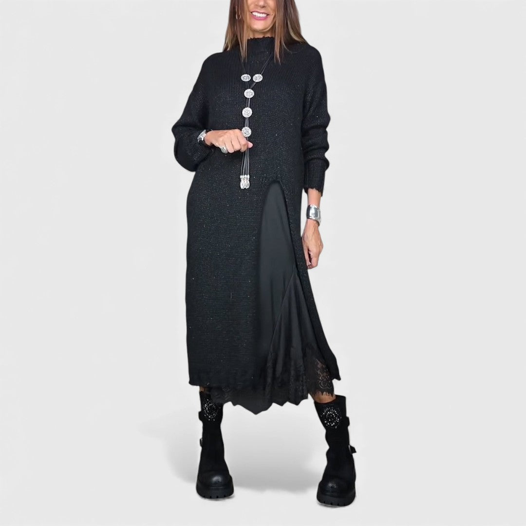 Aravina - Soft-Touch Set aus Lagenlook-Pullover und Kleid