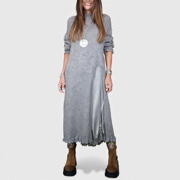 Aravina - Soft-Touch Set aus Lagenlook-Pullover und Kleid