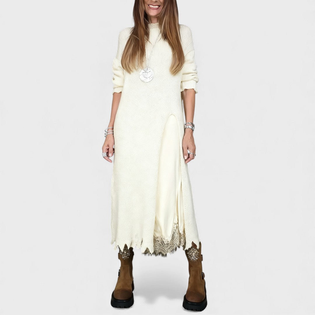 Aravina - Soft-Touch Set aus Lagenlook-Pullover und Kleid