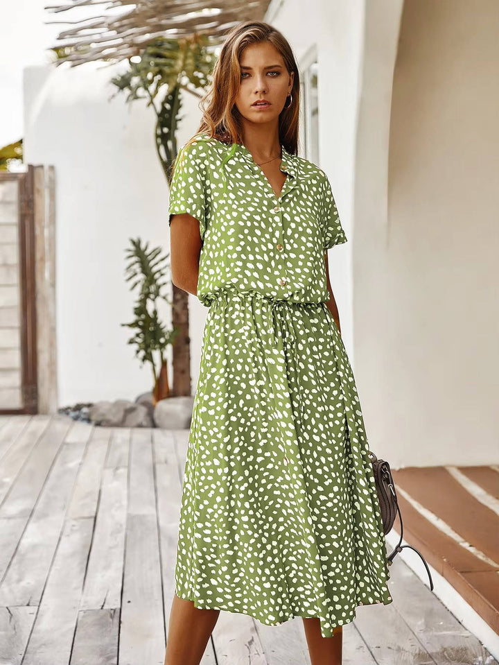 Linnet - Bedrucktes Midikleid mit Bindegürtel
