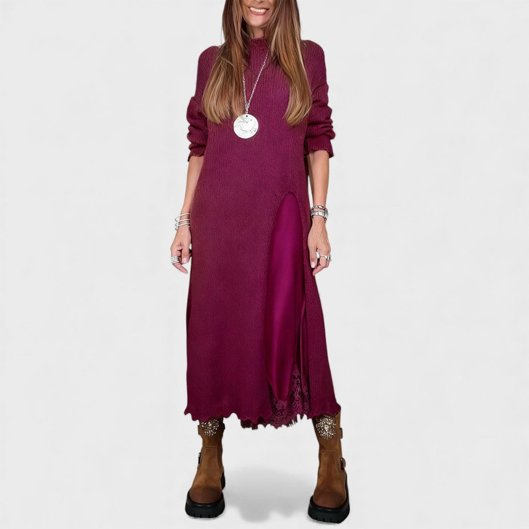 Aravina - Soft-Touch Set aus Lagenlook-Pullover und Kleid