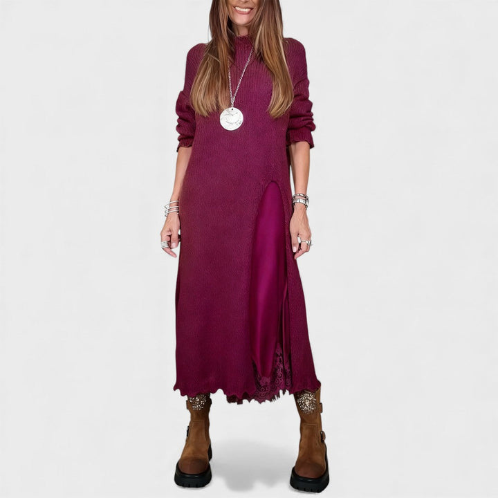 Aravina - Soft-Touch Set aus Lagenlook-Pullover und Kleid