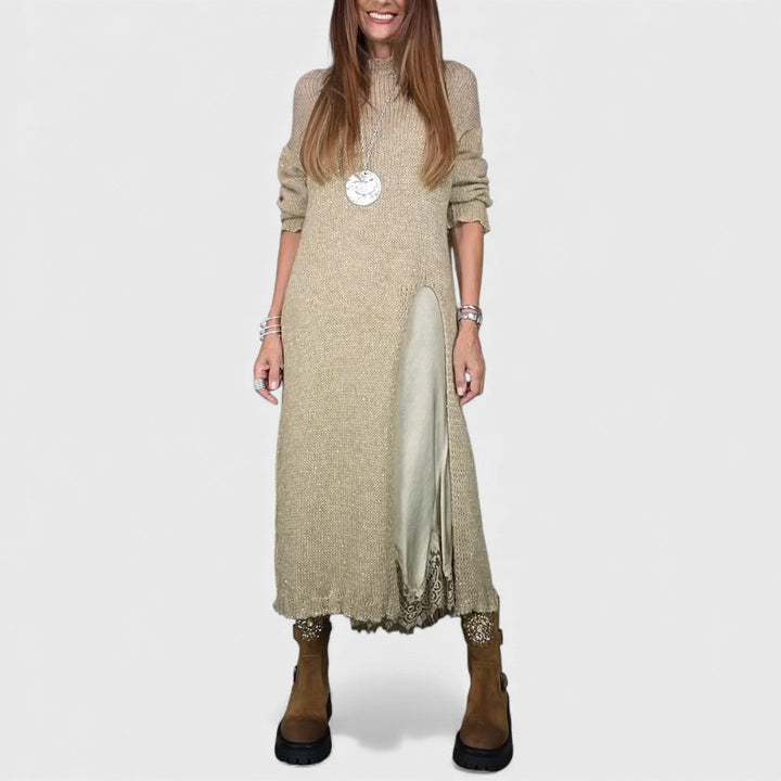 Aravina - Soft-Touch Set aus Lagenlook-Pullover und Kleid