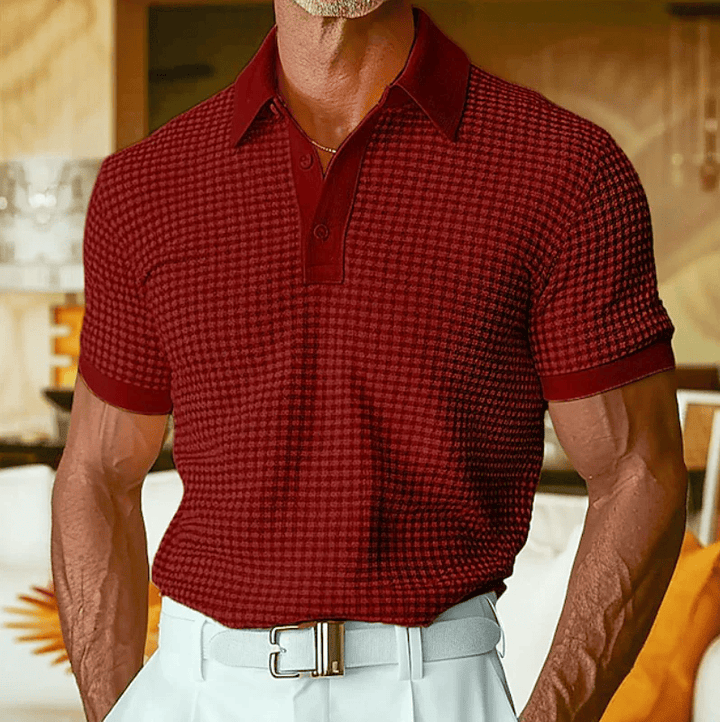 Beren - Strukturiertes Karo-Poloshirt