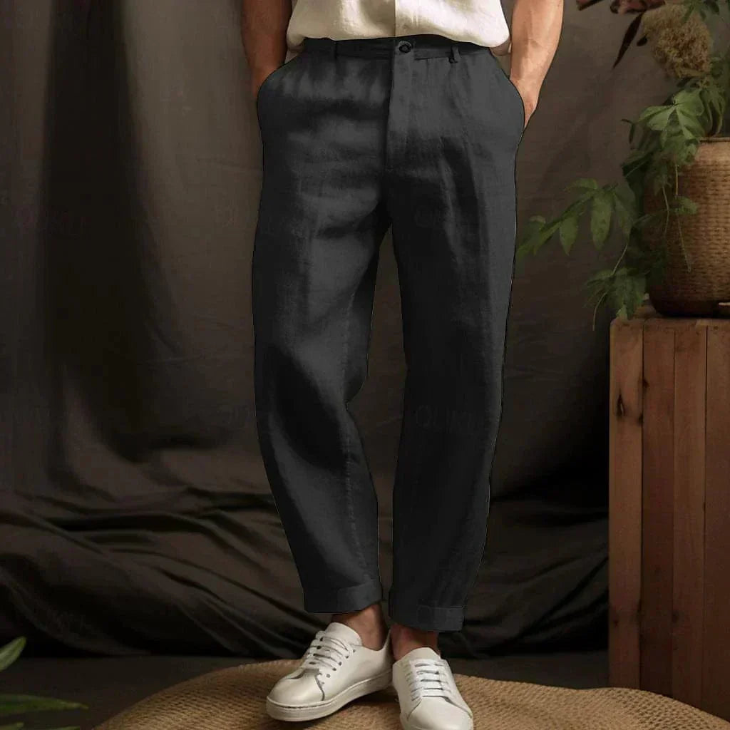 Yorick - atmungsaktive Leinenhose mit Kordelzug